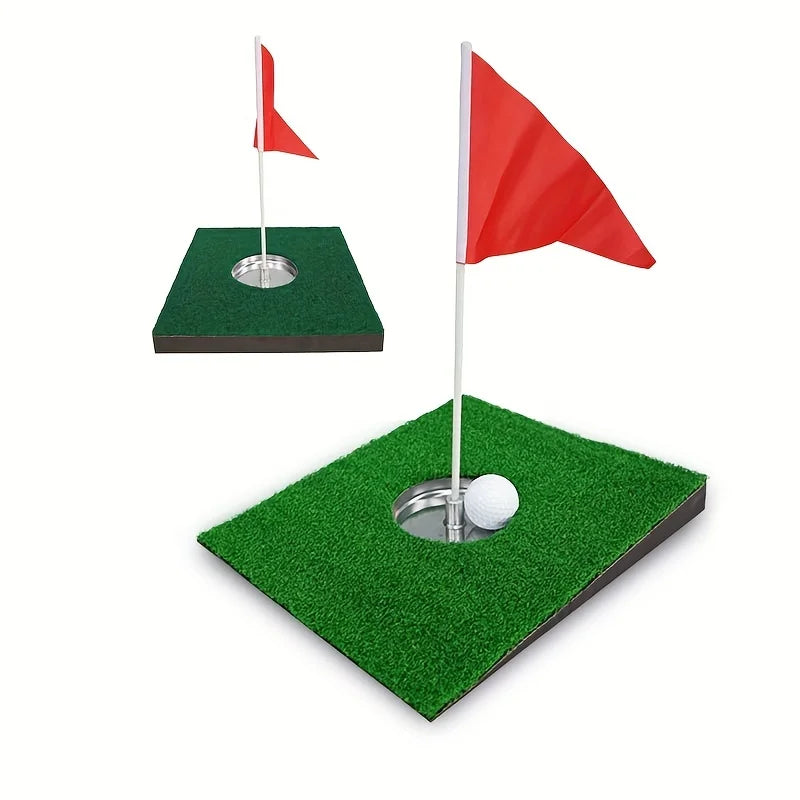 Mini green de putting portable 27 x 27 cm avec coupelle et drapeau