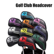 Couvre fer golf set de 10 housses PU à numéros colorés, fers et wedges