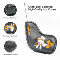 Couvre fer golf lapin – velcro, broderie et doublure confortable