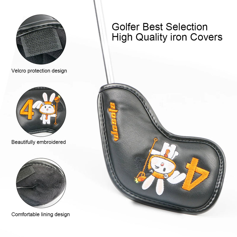 Couvre fer golf lapin – velcro, broderie et doublure confortable