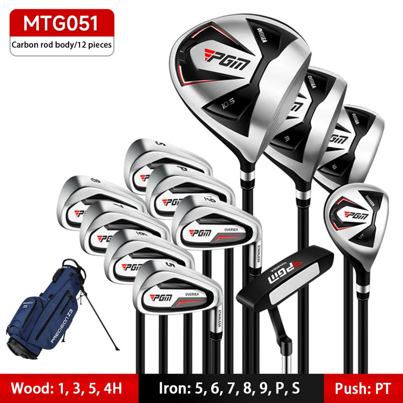 Set de golf complet droitier – 12 clubs à manche carbone avec sac