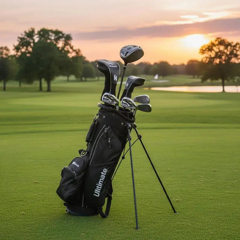 Set de golf complet homme gaucher 9 clubs avec sac trépied noir