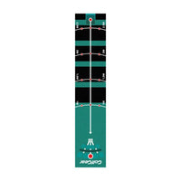 Tapis de putting pliable – dessin turquoise et noir avec repères de 1 à 2,5 m