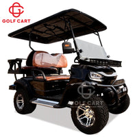 Voiturette de golf électrique tout-terrain noire – vue détourée de trois quarts avant