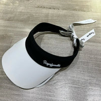 Visière de golf femme à nœud – visière blanche, bandeau noir