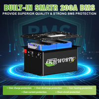 Batterie lithium voiturette de golf 48 V 105 Ah – BMS intelligent 200 A et protections