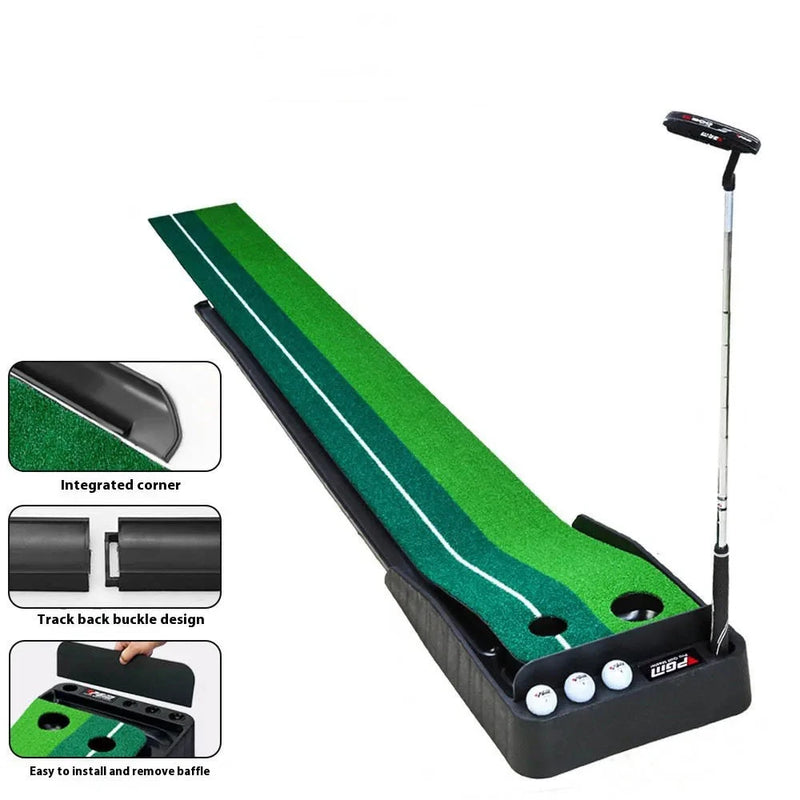Tapis de putting d'intérieur 2,5 ou 3 m, déflecteur au choix