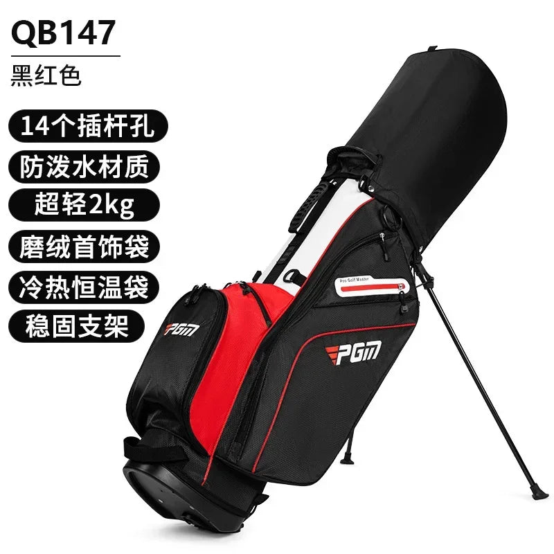Sac de golf trépied 14 compartiments – version noir et rouge