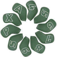 Couvre fer golf magnétique – set vert de 10 housses