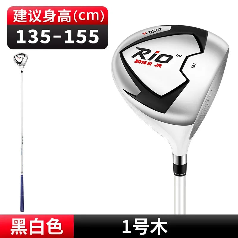 Driver de golf enfant – coloris noir et blanc pour enfant de 135 à 155 cm