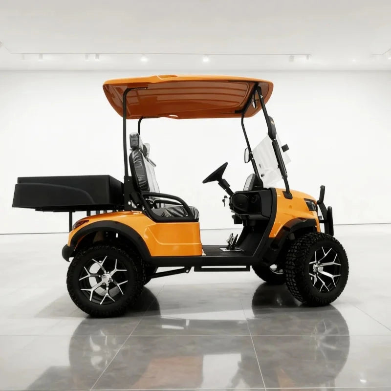 Voiturette de golf utilitaire – vue de profil avec la benne arrière
