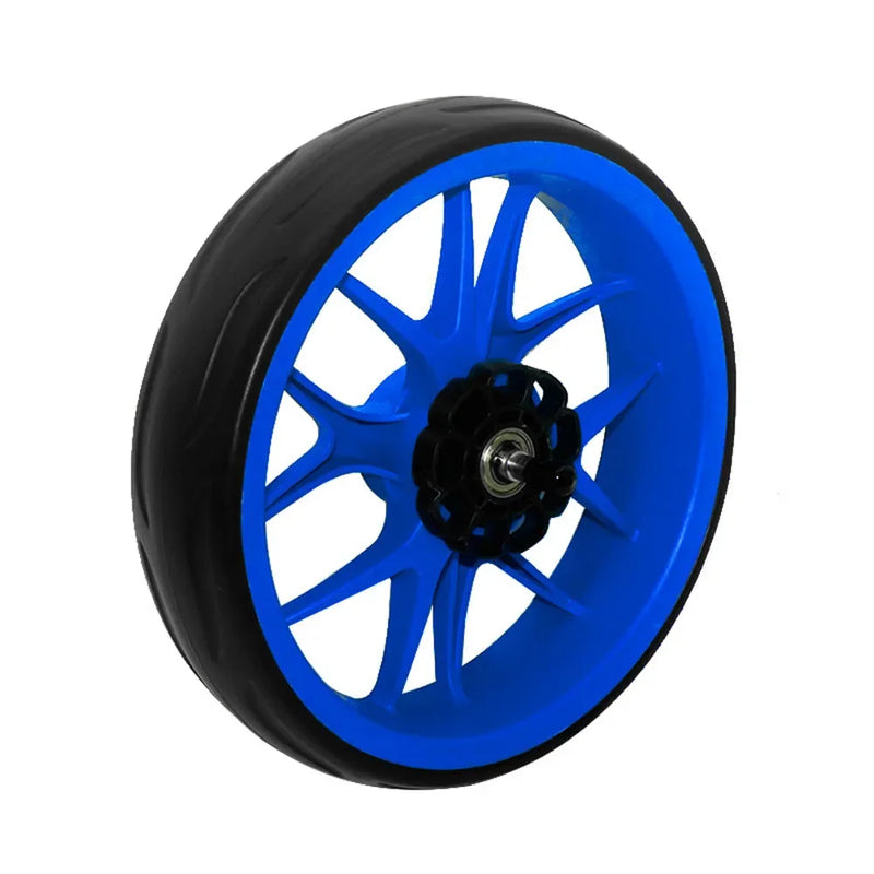Roue de chariot de golf en EVA – modèle bleu vu en perspective