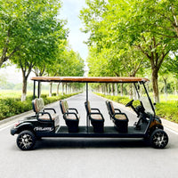 Voiturette de golf électrique moteur AC 4 kW – vue de profil de la version noire à rangées de sièges