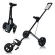 Chariot de golf manuel pliable 3 roues noir replié à 88 cm
