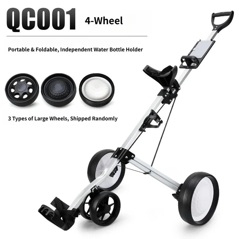 Chariot de golf manuel pliable en aluminium – version 4 roues