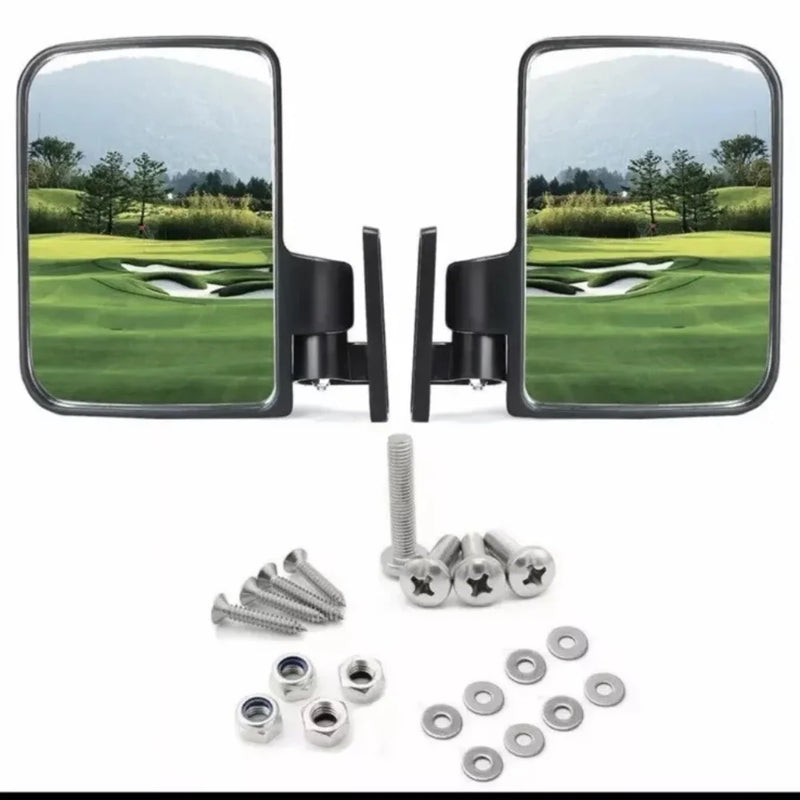 Rétroviseurs convexes pour voiturette de golf – paire de miroirs avec vis, écrous et rondelles