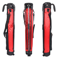 Petit sac de golf léger – sac rouge vu de dos, de face et de côté