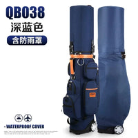 Sac de golf tour à roulettes – coloris bleu marine, sac et housse de pluie