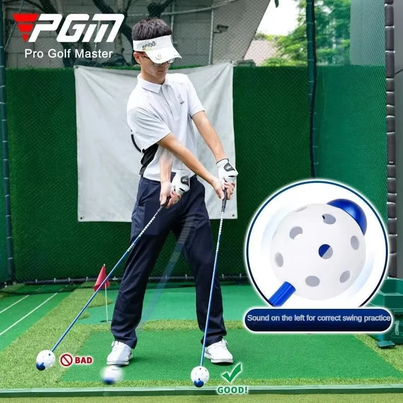 Bâton de swing golf sonore – golfeur à l'entraînement, bonne et mauvaise position de la sphère