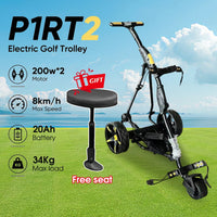Chariot de golf électrique à poignée digitale en alliage d'aluminium, lithium 14,4 V