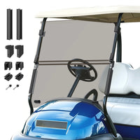 Pare-brise voiturette de golf pliable en deux parties, teinté ou transparent