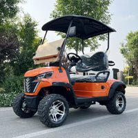 Voiturette de golf électrique à pare-chocs avant – version orange 2 places