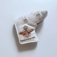 Putter maillet cuivré – couvre-putter blanc brodé