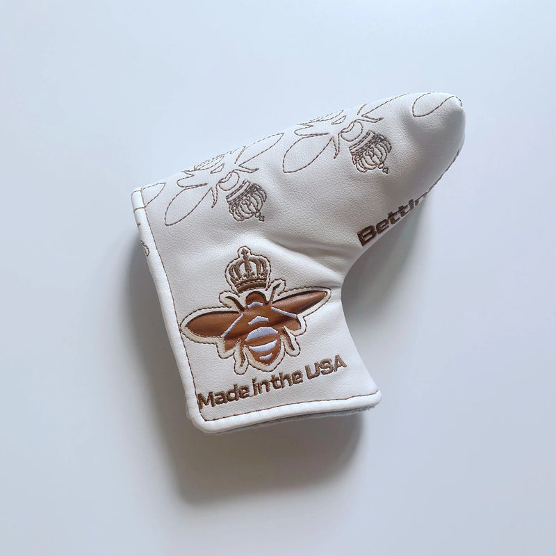 Putter maillet cuivré – couvre-putter blanc brodé