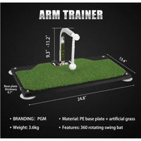 Entraîneur de swing de golf – dimensions de la base et hauteur du poteau de 23,6 à 28,4 cm