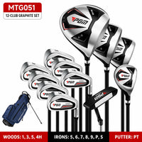 Set de golf complet homme – 12 clubs à shaft graphite avec sac, bois, hybride, fers et putter