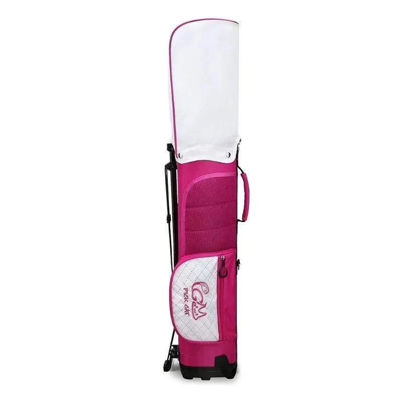 Sac de golf enfant trépied – modèle rose replié