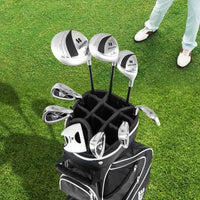 Set de golf complet femme – clubs rangés dans les compartiments du sac