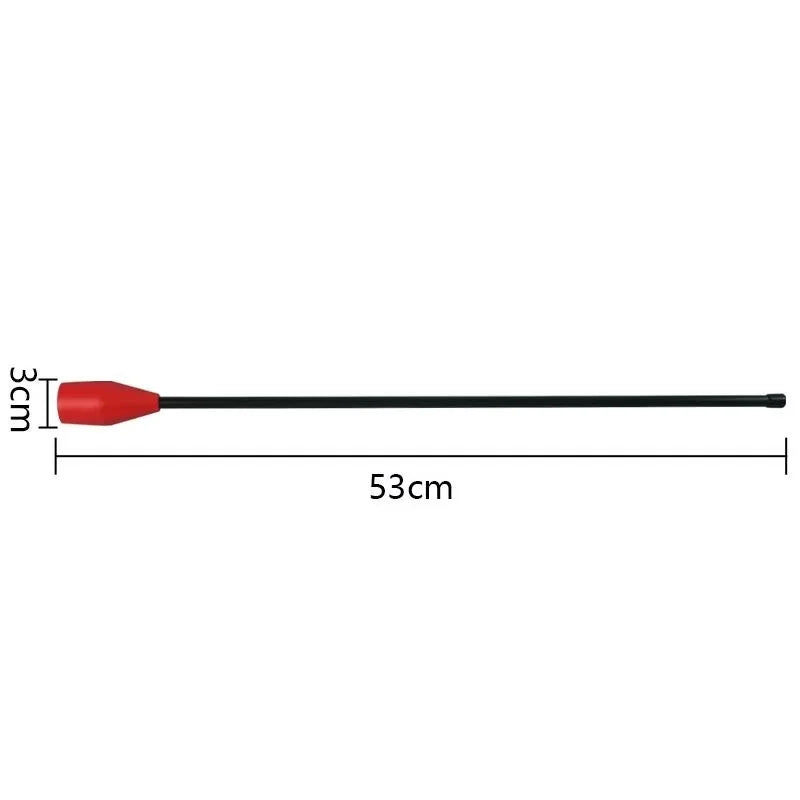 Tige d'entraînement swing golf – schéma des dimensions : 53 cm de long, 3 cm à l'embout