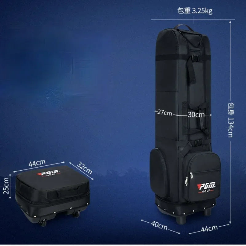 Housse de voyage golf pliable à double zip – schéma des dimensions et poids de 3,25 kg