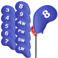 Couvre fer golf néoprène magnétique, 11 housses numérotées, 4 coloris