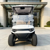 Voiturette de golf électrique – vue de face avec pare-brise