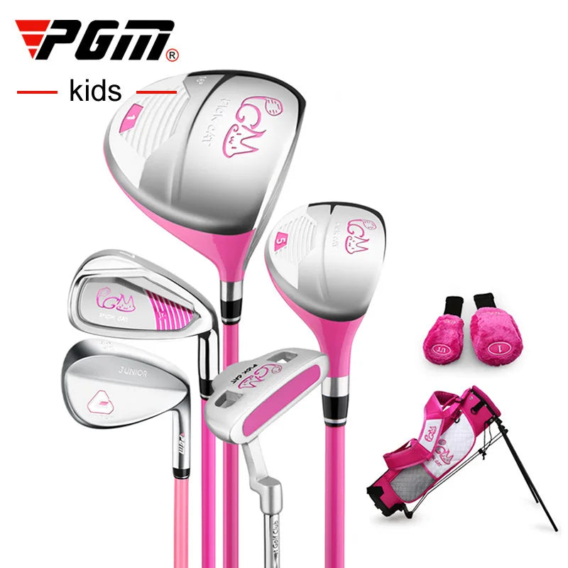 Set de golf enfant – clubs roses et sac trépied rose