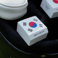 Putter maillet cubique – tête à motif de drapeau coréen près d'un couvre-putter