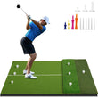Tapis de practice golf 3 gazons 183 x 122 cm, base EVA 15 mm, 13 tees