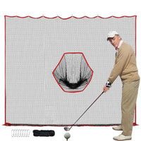 Filet de golf à suspendre 3 x 3 m avec cible centrale, corde et mousquetons