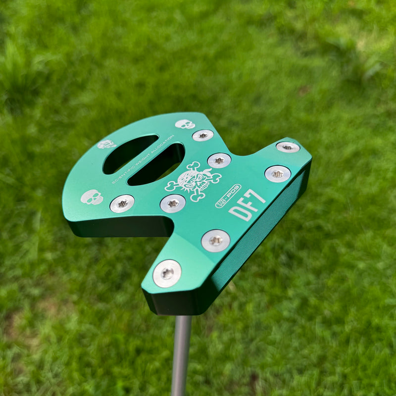 Putter maillet zéro torque – version bleu lac vue de dessus