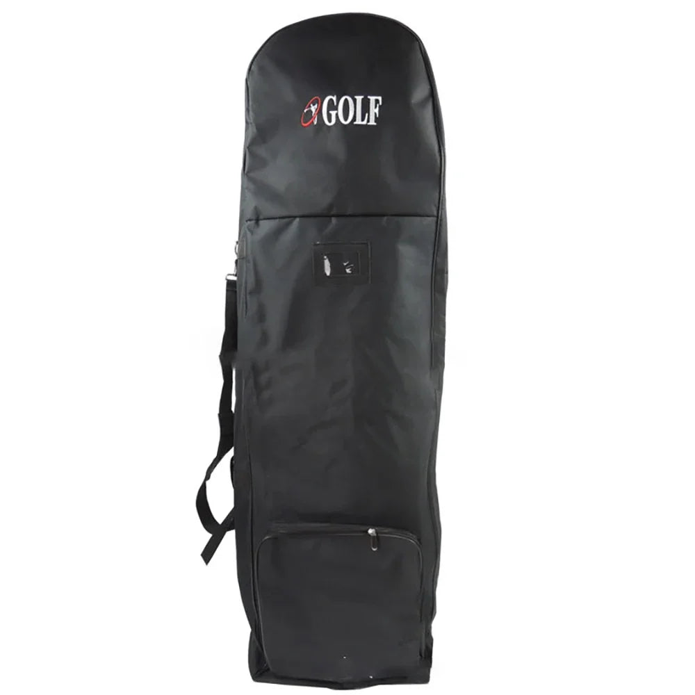 Housse de voyage golf imperméable à roulettes en nylon noir, 130 cm