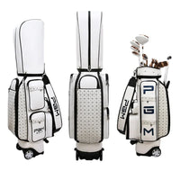 Sac de golf tour blanc en cuir PU à roulettes pour femme