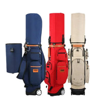 Sac de golf tour à roulettes – coloris bleu marine, rouge et beige avec leurs housses de pluie