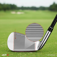 Fer de golf tolérant – détail des rainures de la face sur le parcours