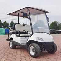 Voiturette de golf électrique pour hôtel et parc – version 4 places blanche vue de trois quarts avant