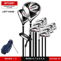 Set de golf complet homme – 9 clubs gaucher à shaft graphite avec sac