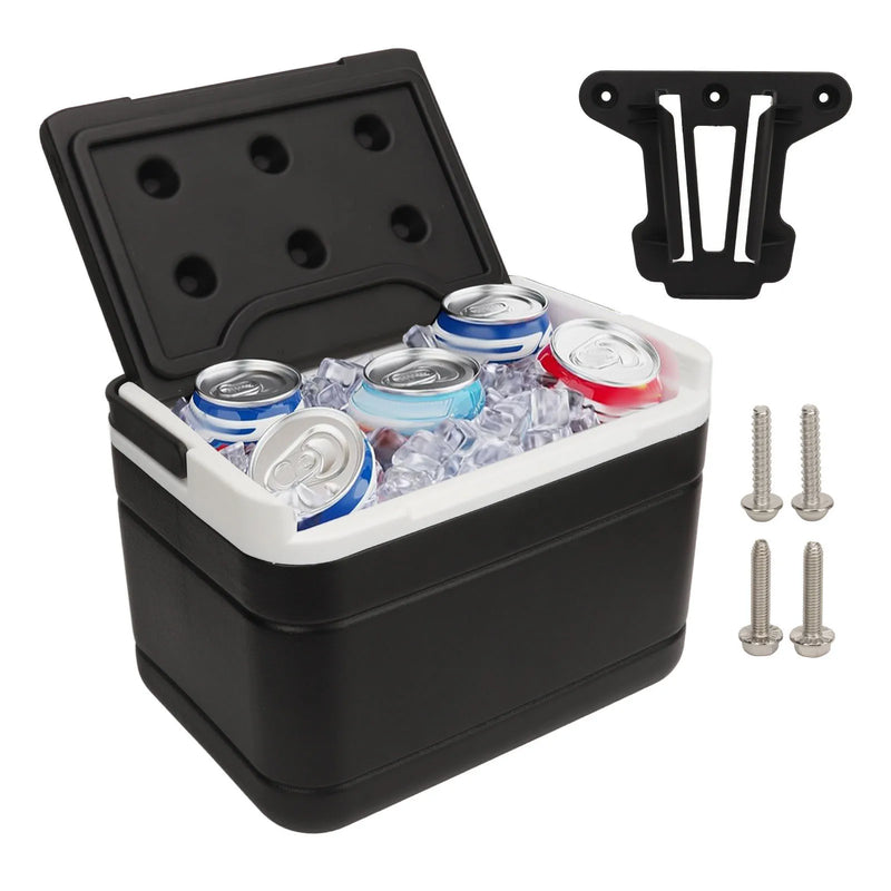 Glacière de 6 L pour voiturette de golf – glacière ouverte avec ses canettes, son support noir et quatre vis
