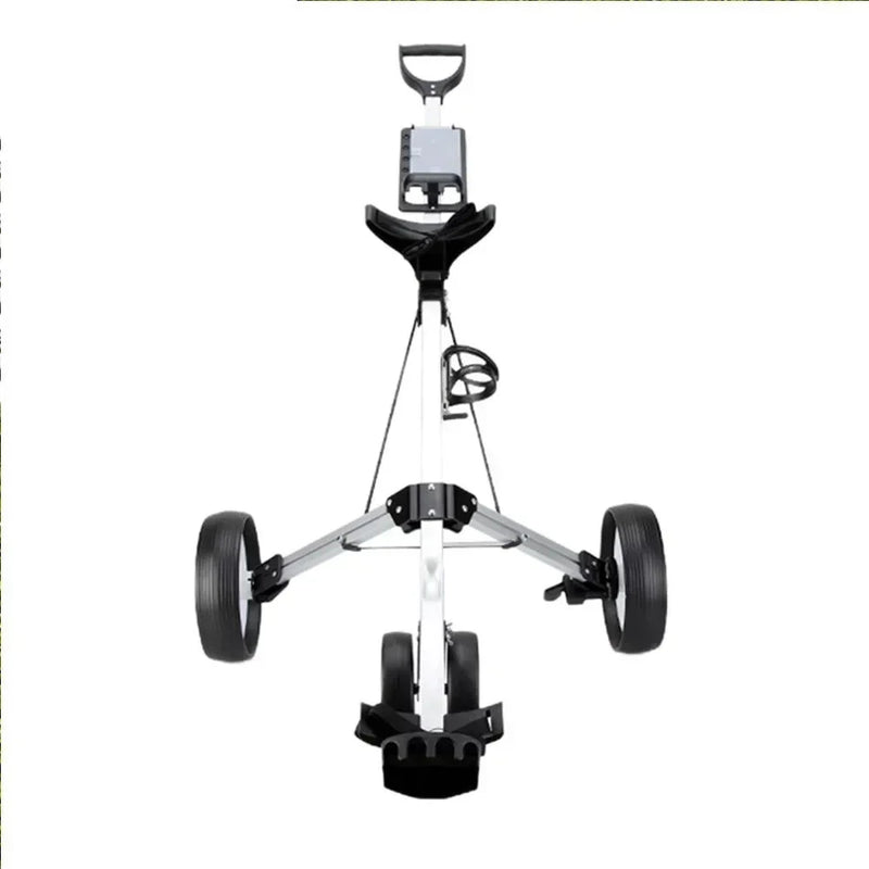 Chariot de golf manuel pliable – vue de face de la version 3 roues