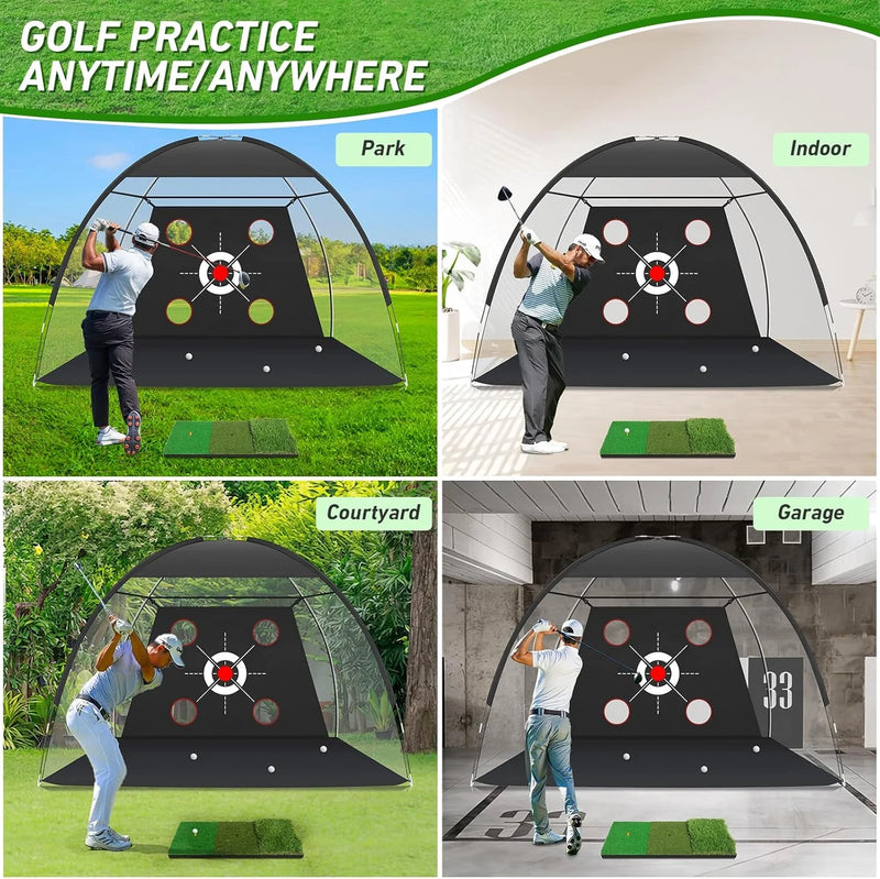 Filet de golf multi-cibles – utilisation dans un parc, à l'intérieur, dans une cour et dans un garage